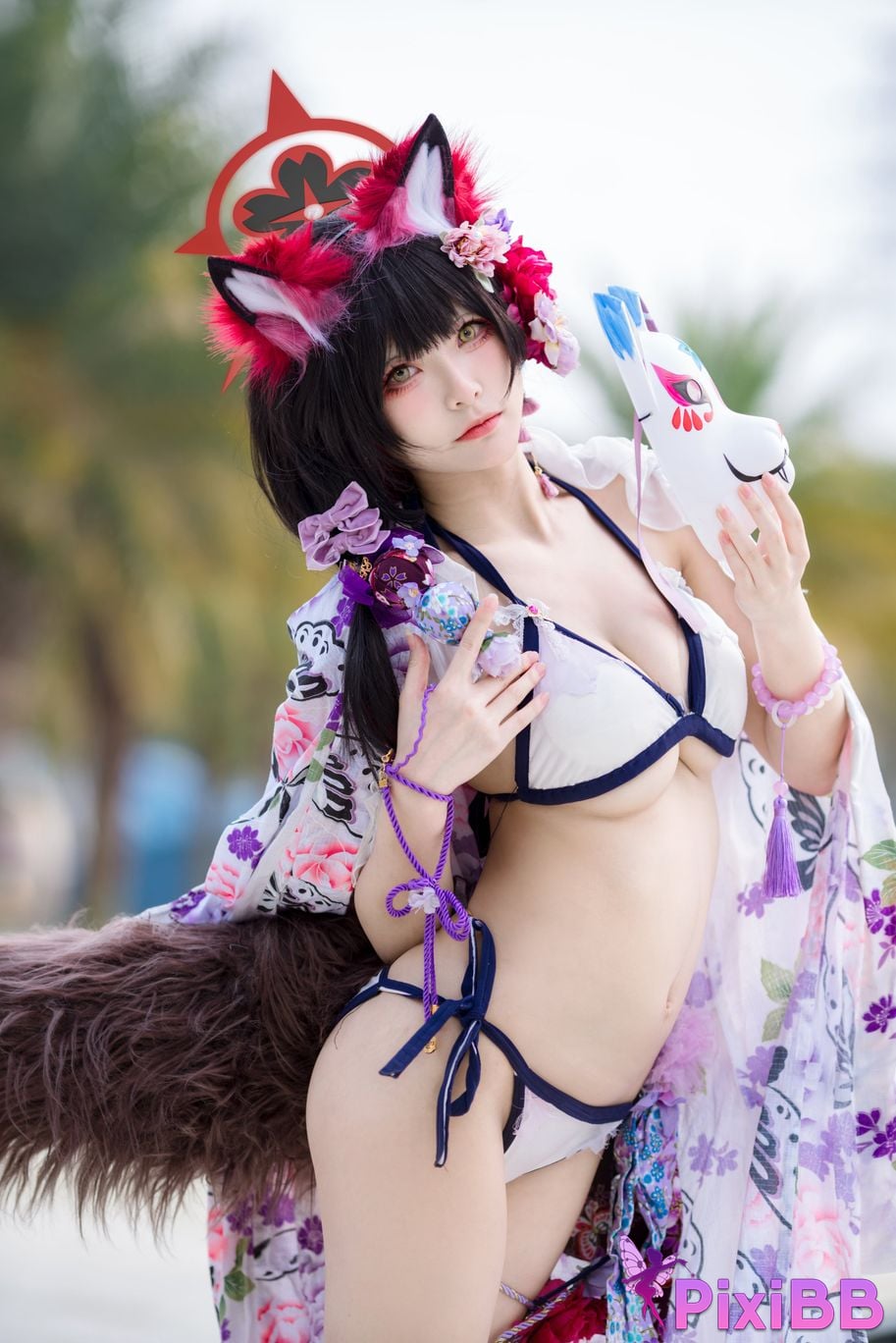 Cosplay Jiuqi Meow Blue Archives Husaka Wakamao Swimsuit PixiBB.COM 005