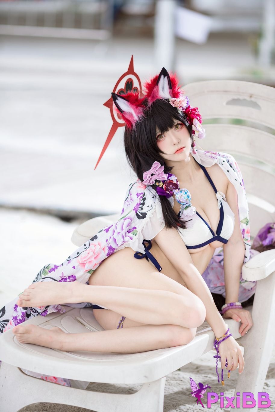 Cosplay Jiuqi Meow Blue Archives Husaka Wakamao Swimsuit PixiBB.COM 009