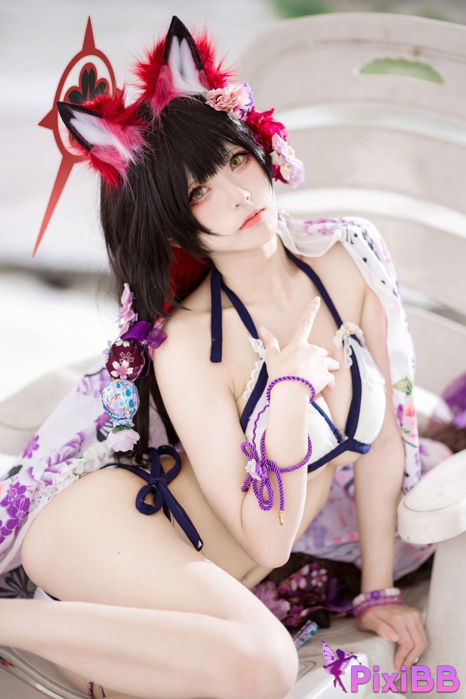 Cosplay Jiuqi Meow Blue Archives Husaka Wakamao Swimsuit PixiBB.COM 010