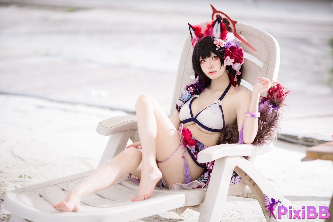 Cosplay Jiuqi Meow Blue Archives Husaka Wakamao Swimsuit PixiBB.COM 011