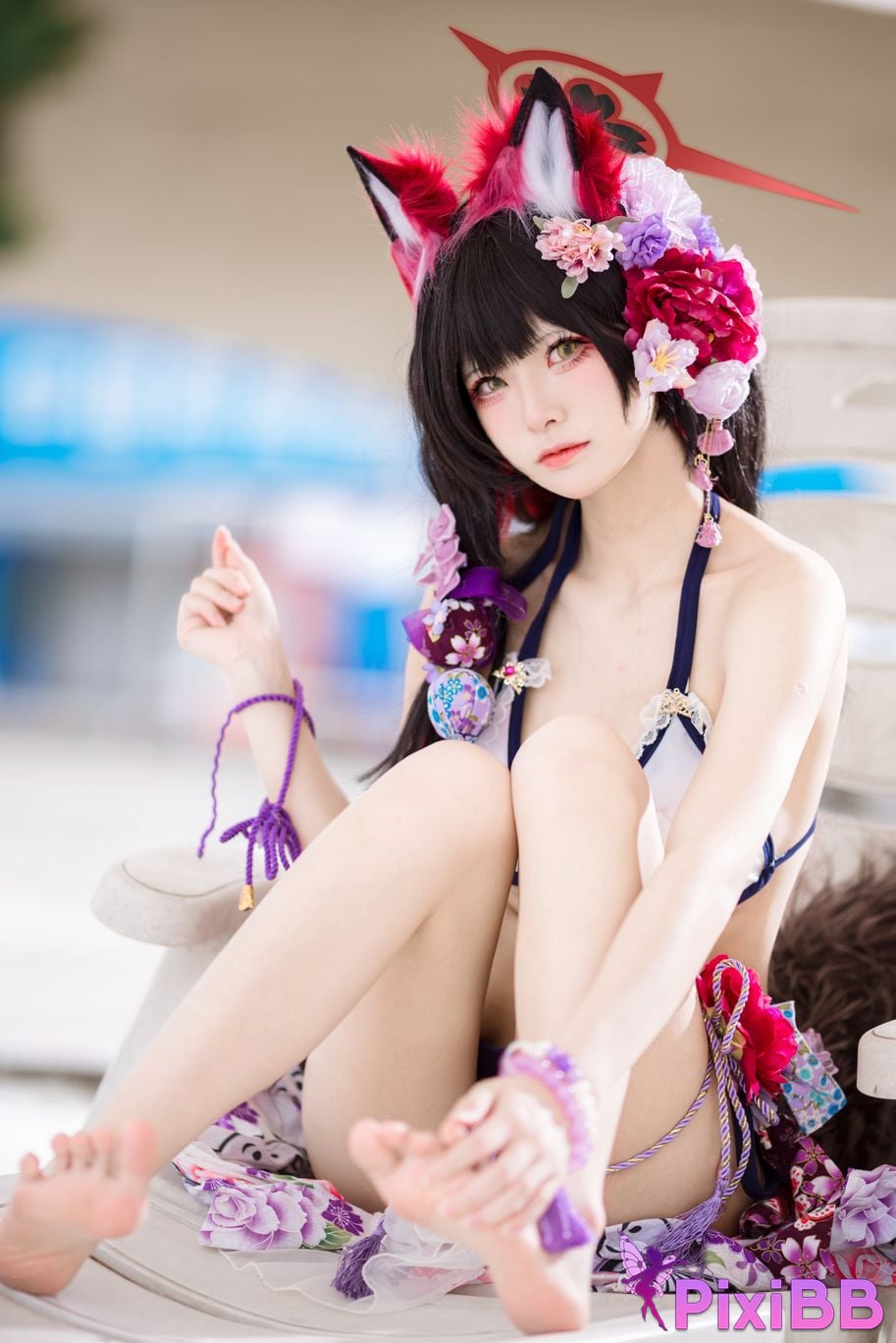 Cosplay Jiuqi Meow Blue Archives Husaka Wakamao Swimsuit PixiBB.COM 017