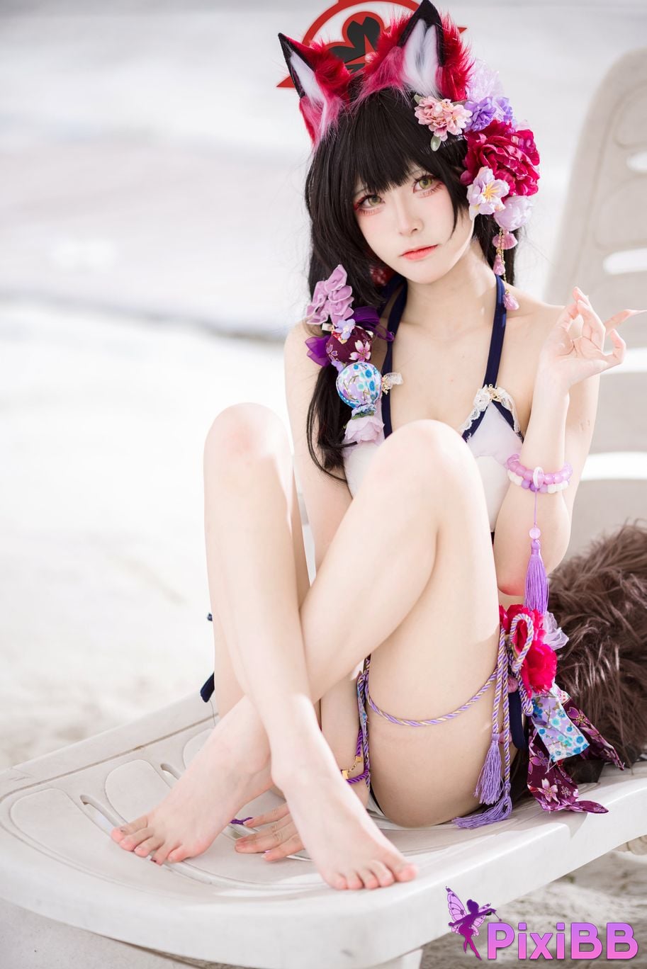 Cosplay Jiuqi Meow Blue Archives Husaka Wakamao Swimsuit PixiBB.COM 020