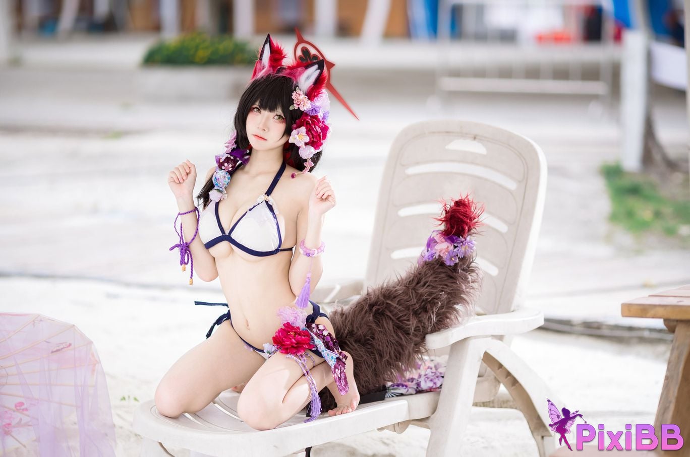 Cosplay Jiuqi Meow Blue Archives Husaka Wakamao Swimsuit PixiBB.COM 021
