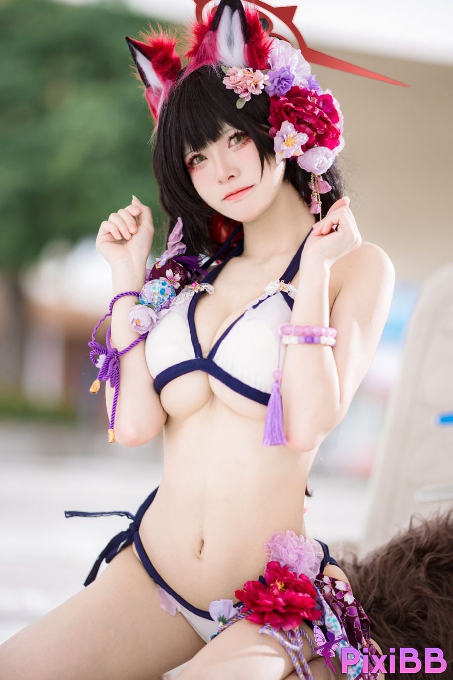 Cosplay Jiuqi Meow Blue Archives Husaka Wakamao Swimsuit PixiBB.COM 022