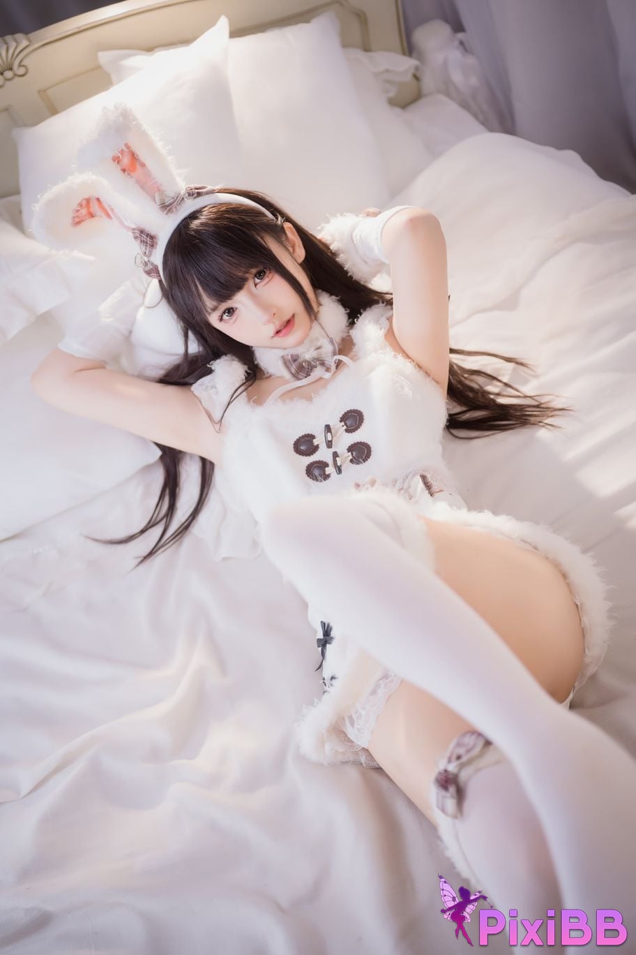 Cosplayer Kagurazaka Midwinter Plush white rabbit PixiBB.COM 066