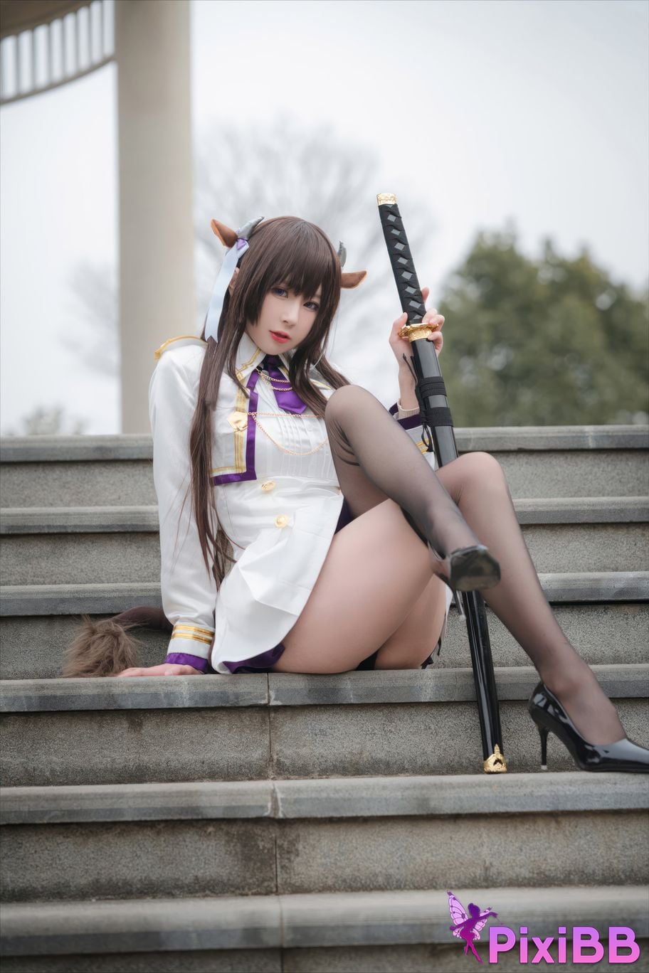Cosplayer Saionji Nange azur lane Kashino leather PixiBB.COM 002