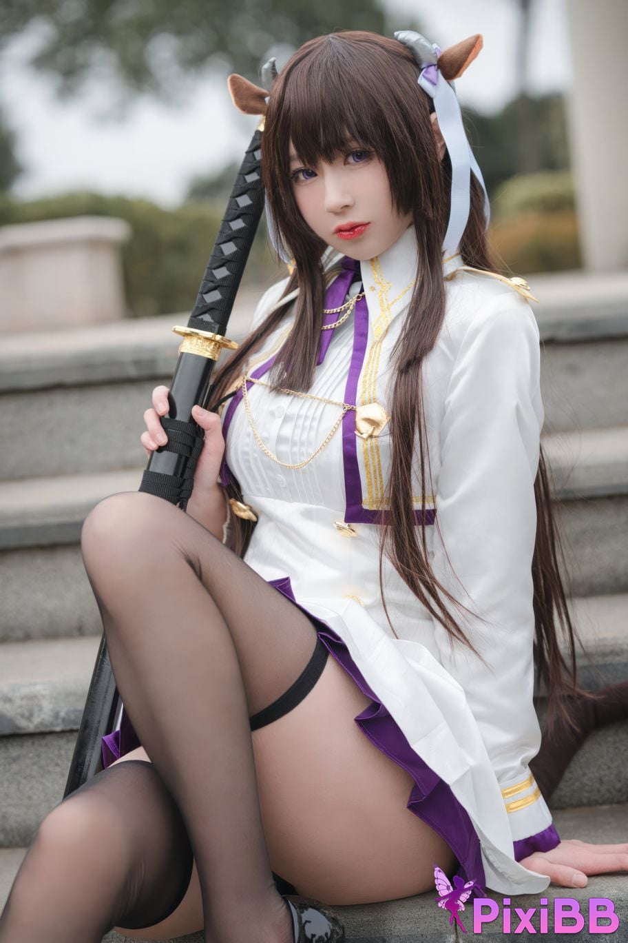 Cosplayer Saionji Nange azur lane Kashino leather PixiBB.COM 003