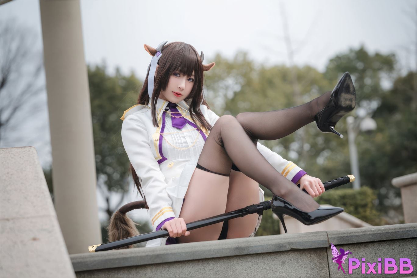 Cosplayer Saionji Nange azur lane Kashino leather PixiBB.COM 009