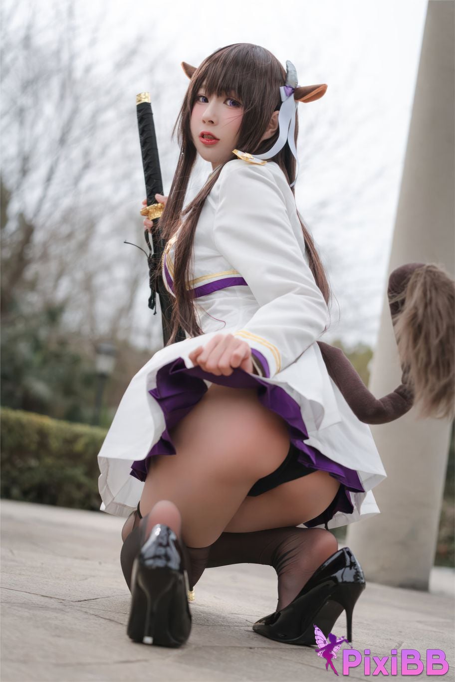 Cosplayer Saionji Nange azur lane Kashino leather PixiBB.COM 017