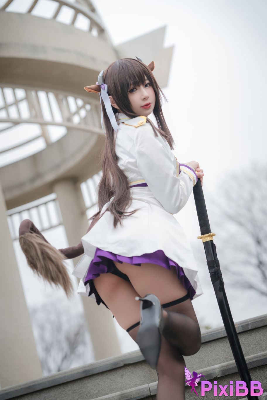 Cosplayer Saionji Nange azur lane Kashino leather PixiBB.COM 025