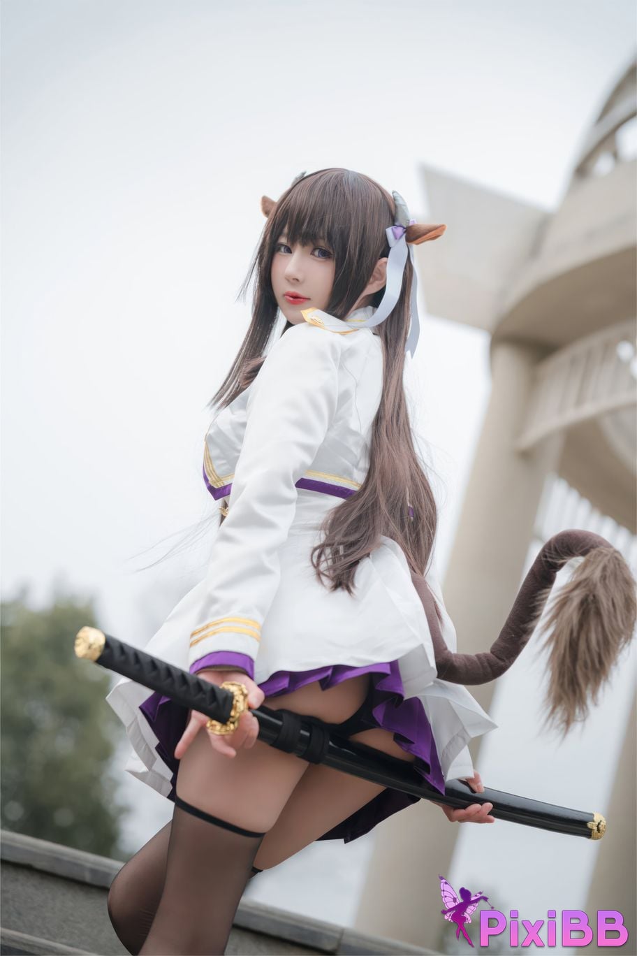 Cosplayer Saionji Nange azur lane Kashino leather PixiBB.COM 026