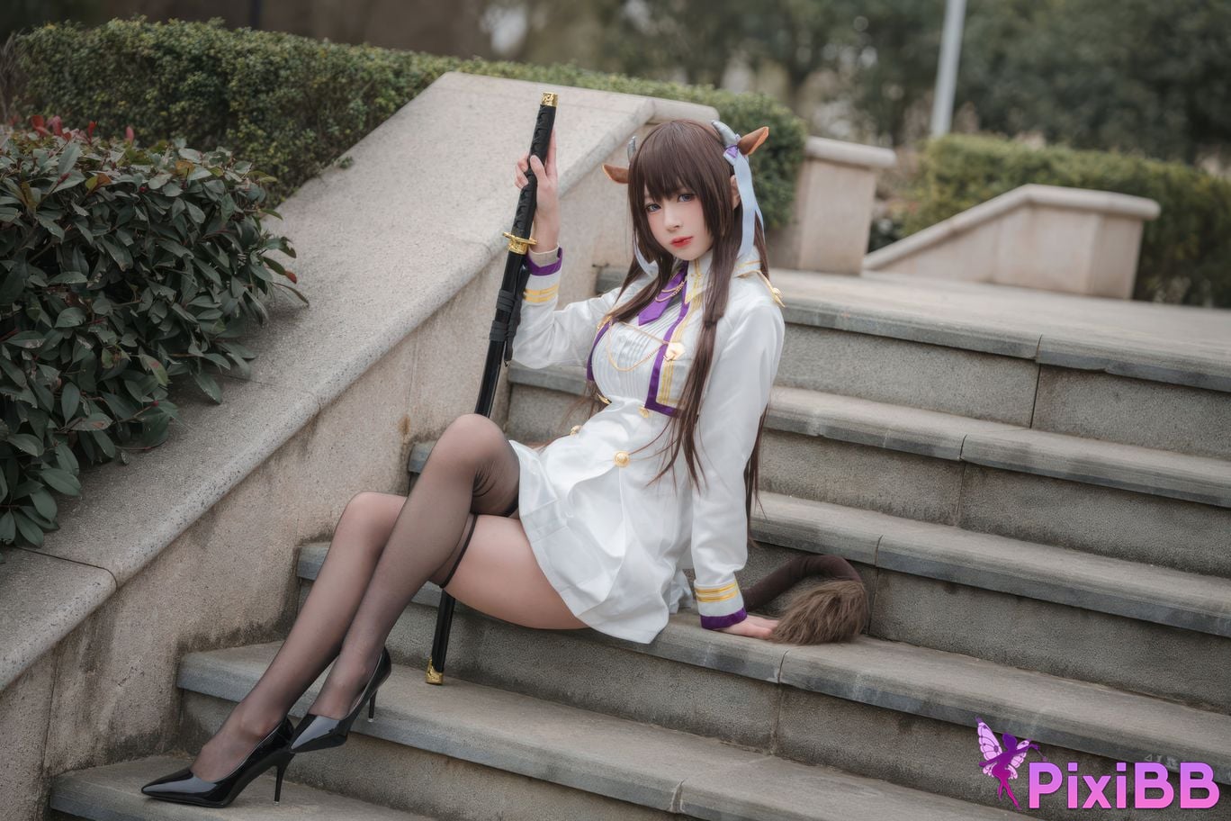 Cosplayer Saionji Nange azur lane Kashino leather PixiBB.COM 030