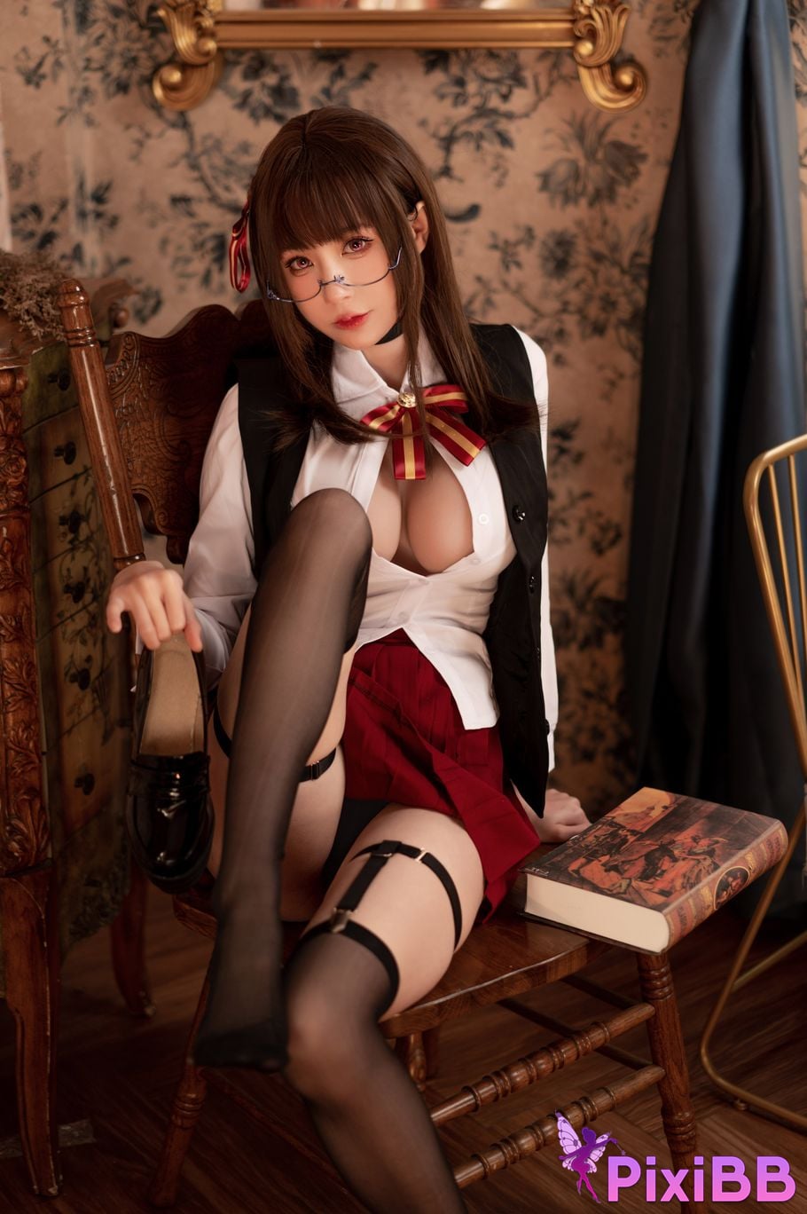 Cosplayer Saionji Nange Mataro library Angel PixiBB.COM 023