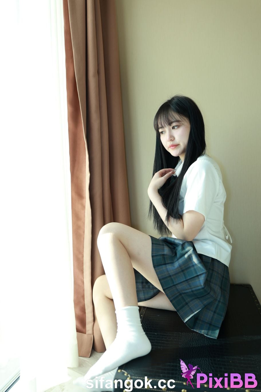 Private Photoshoot Tangtang Pure amateur lady JK uniform Full scale private shooting PixiBB.COM 014