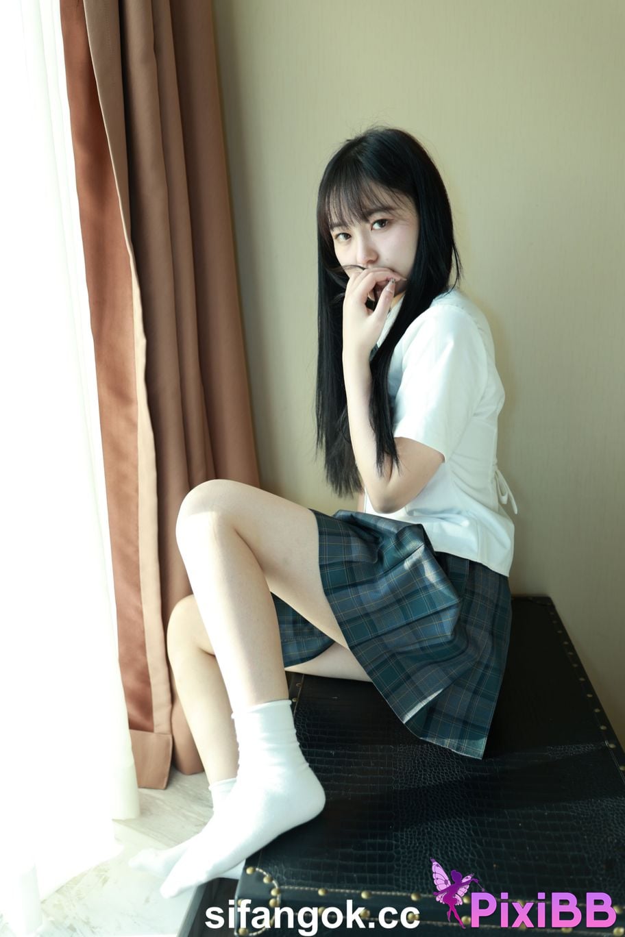 Private Photoshoot Tangtang Pure amateur lady JK uniform Full scale private shooting PixiBB.COM 015