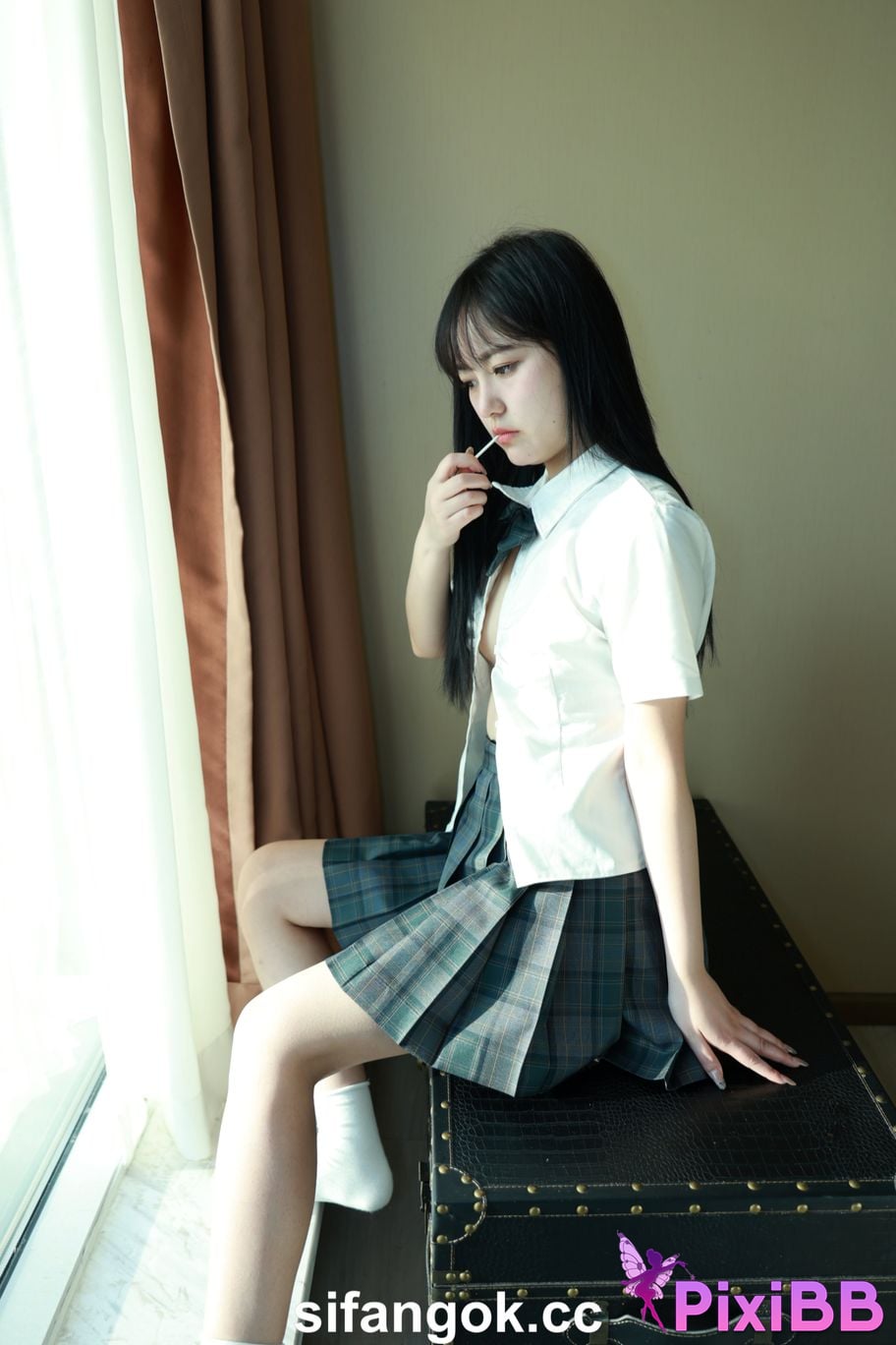 Private Photoshoot Tangtang Pure amateur lady JK uniform Full scale private shooting PixiBB.COM 030