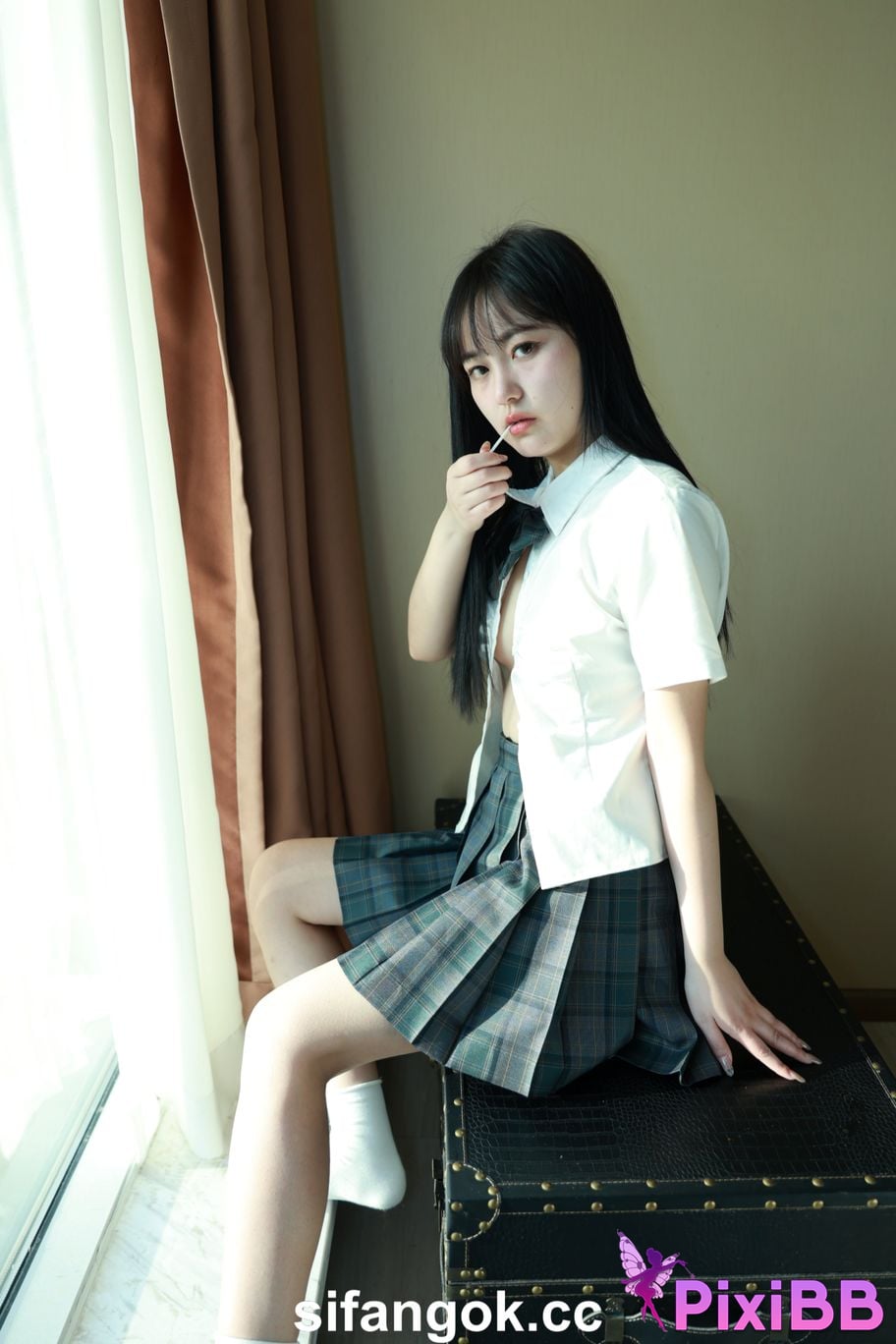 Private Photoshoot Tangtang Pure amateur lady JK uniform Full scale private shooting PixiBB.COM 031