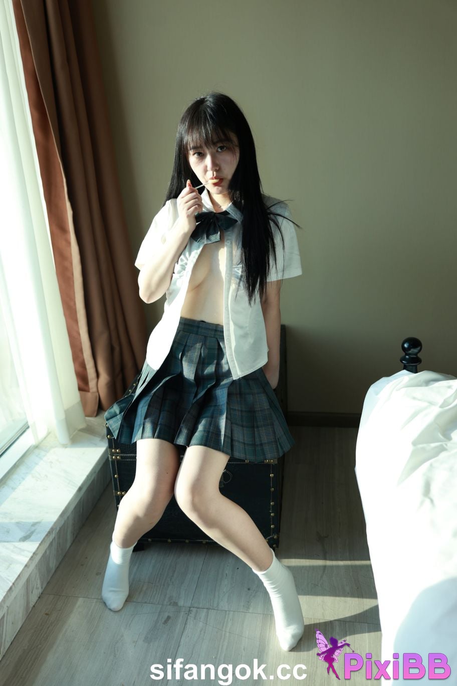 Private Photoshoot Tangtang Pure amateur lady JK uniform Full scale private shooting PixiBB.COM 042