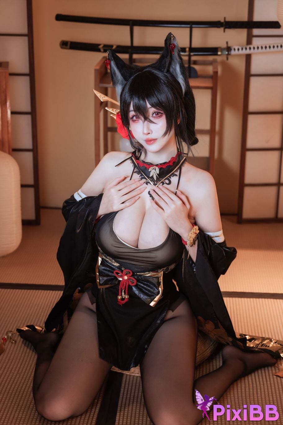 Cosplayer rioko Liangliangzi azur lane Omi Asama PixiBB.COM 027