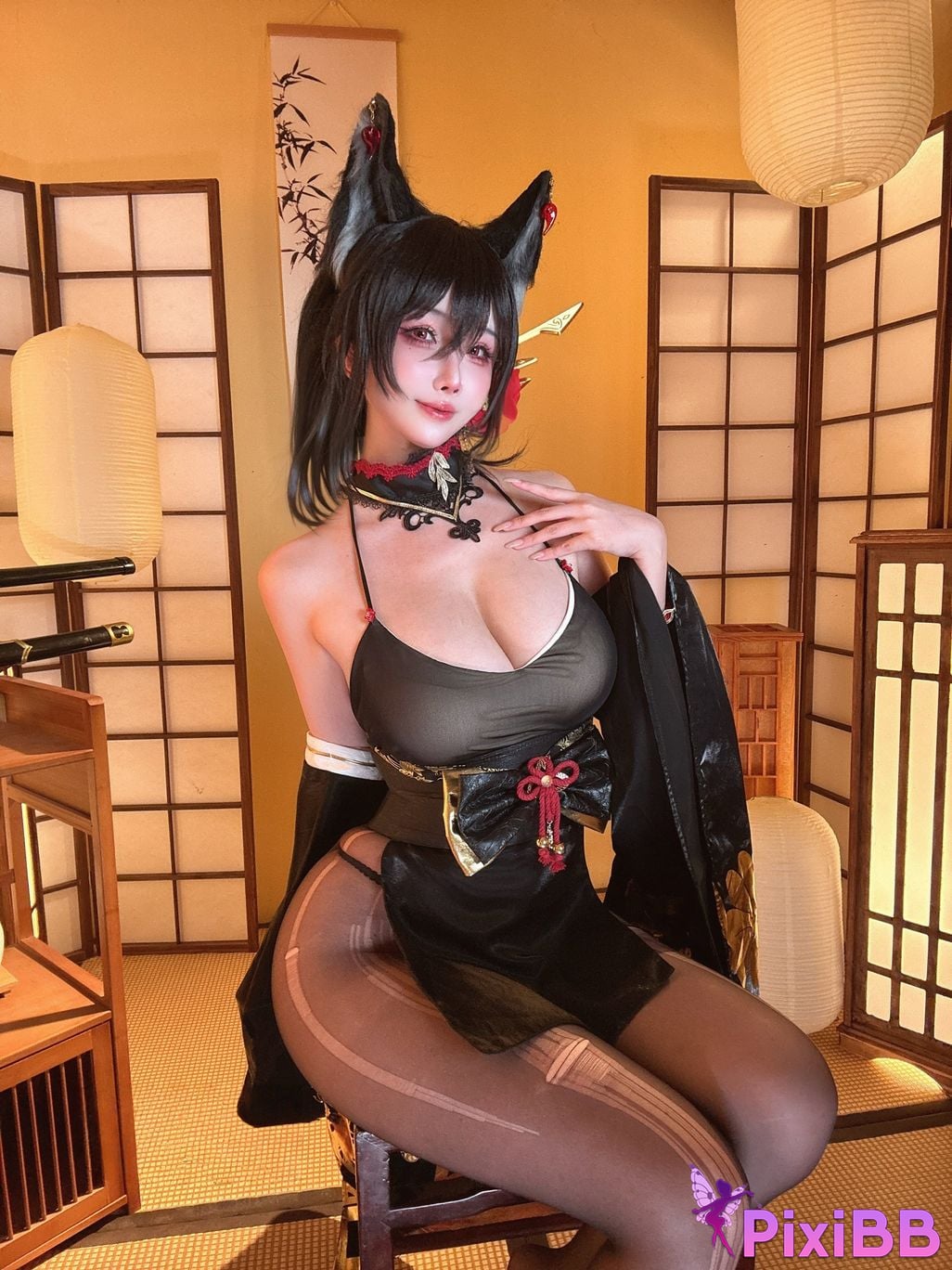 Cosplayer rioko Liangliangzi azur lane Omi Asama PixiBB.COM 038