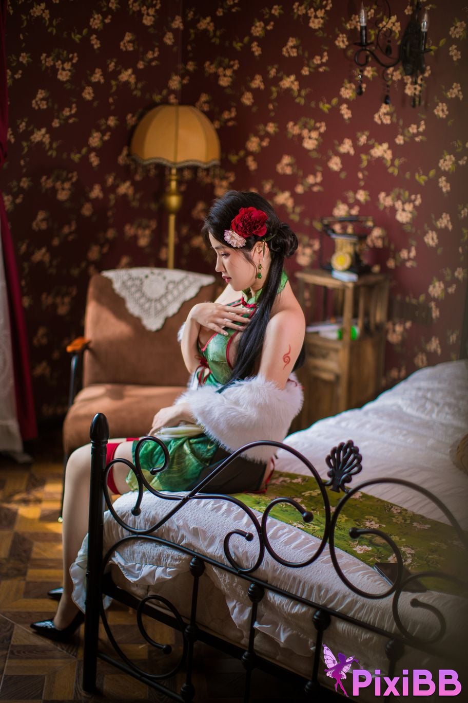 Cosplayer Titanium alloy TiTi green cheongsam PixiBB.COM 003