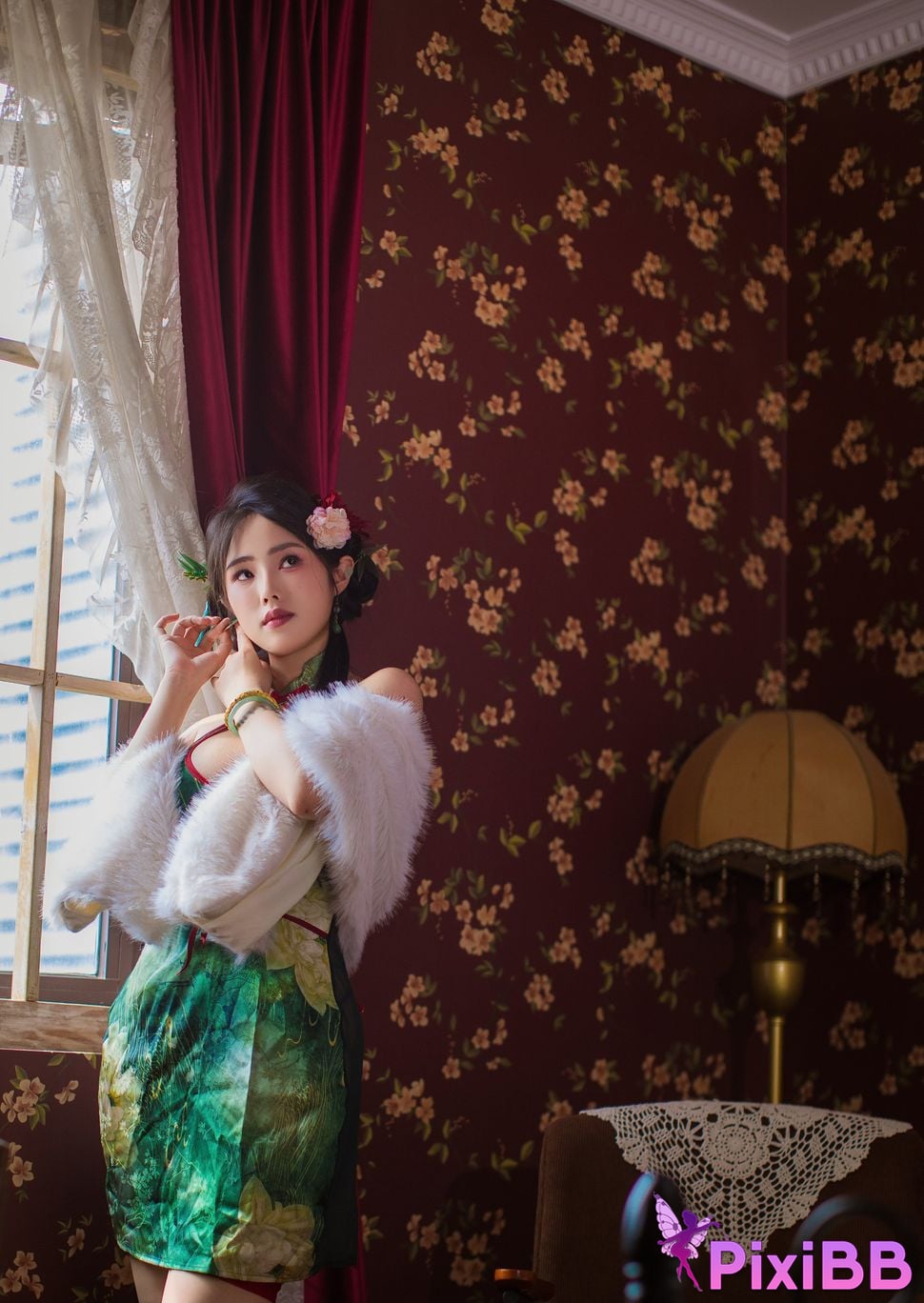 Cosplayer Titanium alloy TiTi green cheongsam PixiBB.COM 045