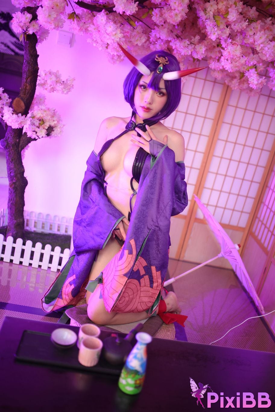 Cosplayer Titanium alloy TiTi Drinking wine PixiBB.COM 004