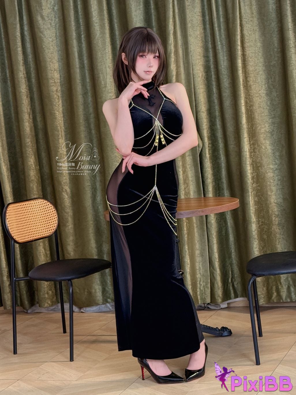 Cosplayer Sticky Dumpling Rabbit 2026 Year 03 Exclusive bonus for monthly pass Black Lihua PixiBB.COM 012