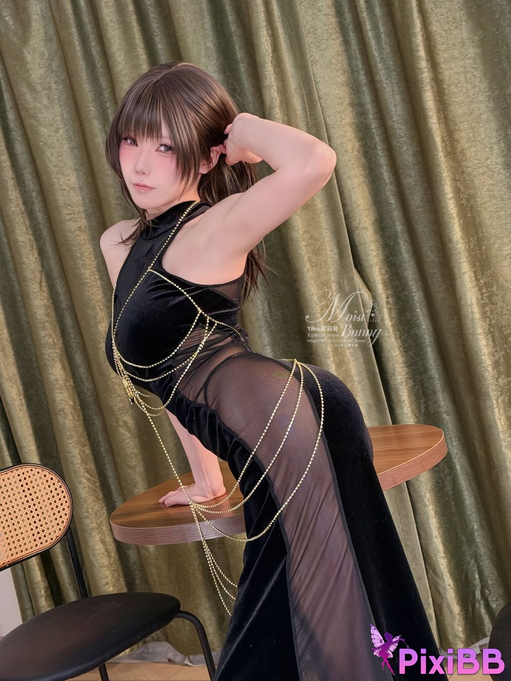 Cosplayer Sticky Dumpling Rabbit 2026 Year 03 Exclusive bonus for monthly pass Black Lihua PixiBB.COM 030