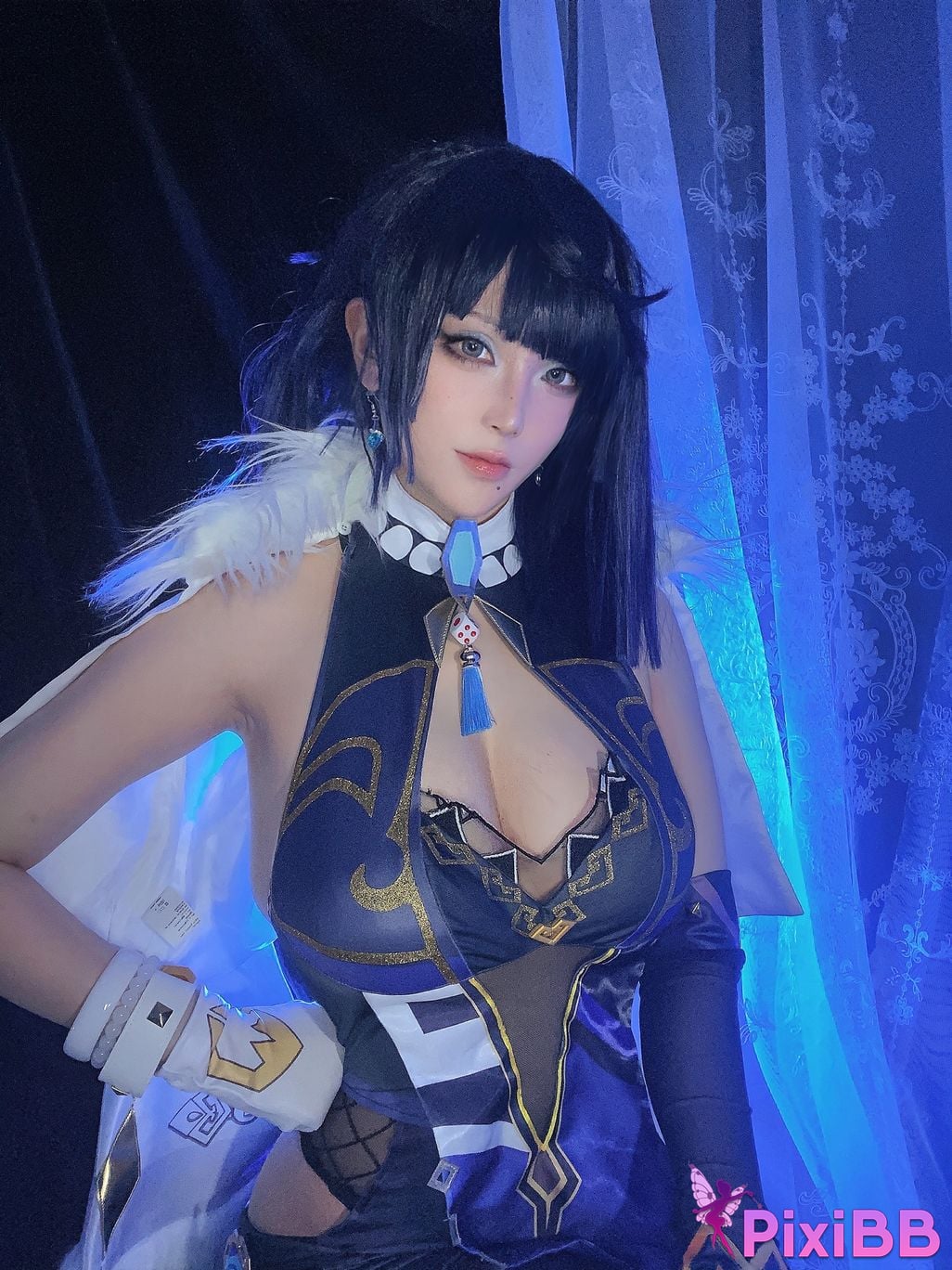 Cosplay cheese block wii Yelan selfie PixiBB.COM 016