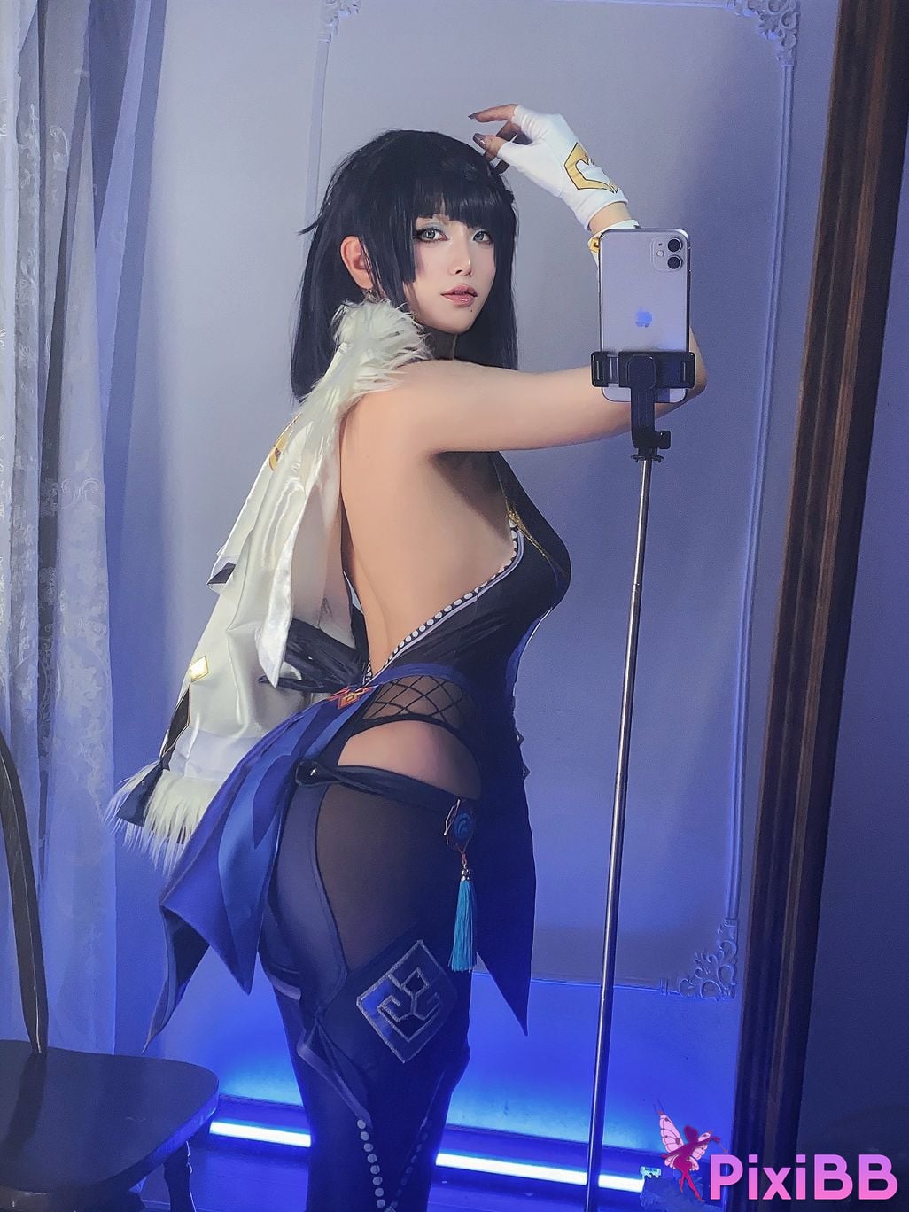 Cosplay cheese block wii Yelan selfie PixiBB.COM 018