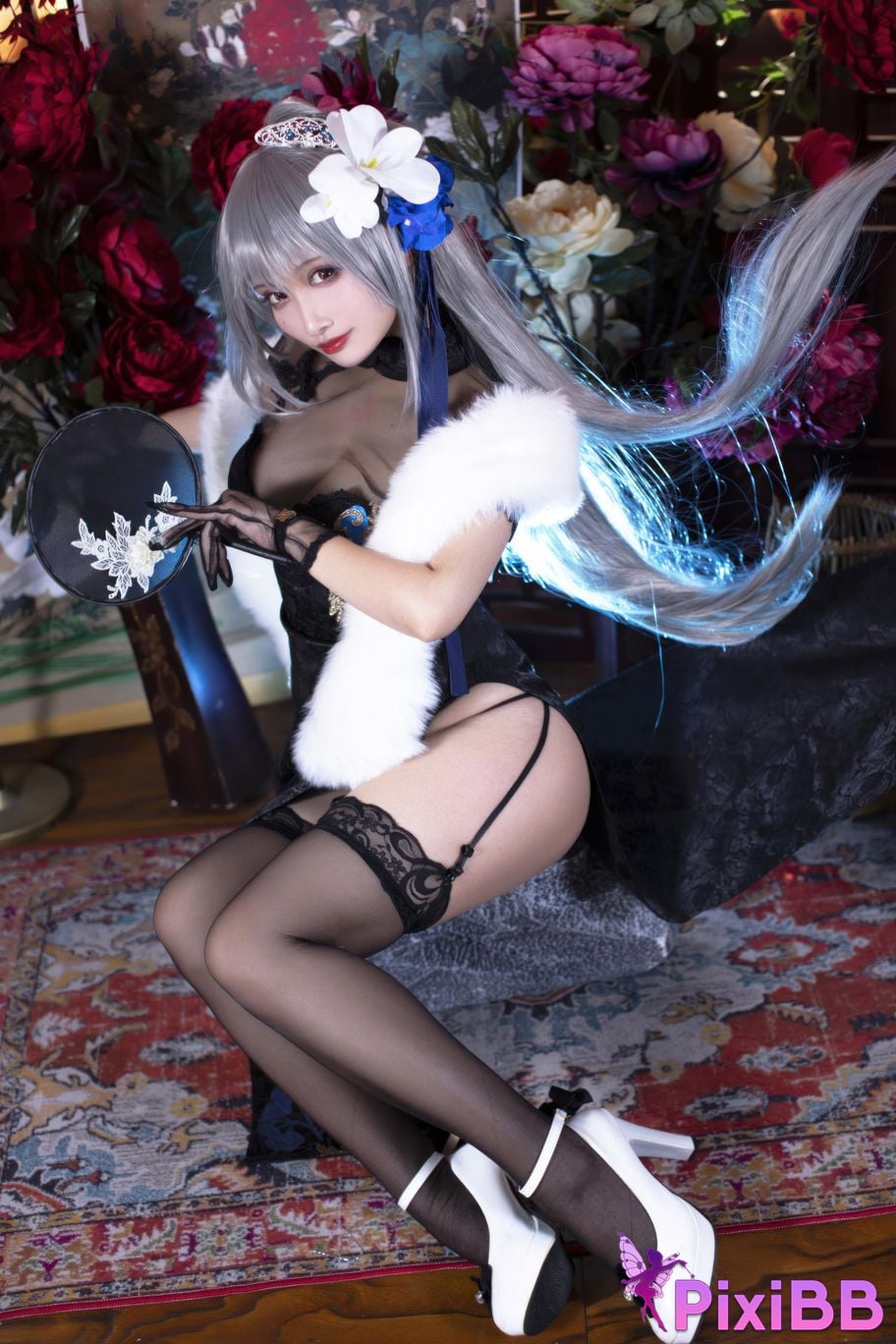 Cosplayer Luo Li LoLiSAMA azur lane Louis IX cheongsam PixiBB.COM 008