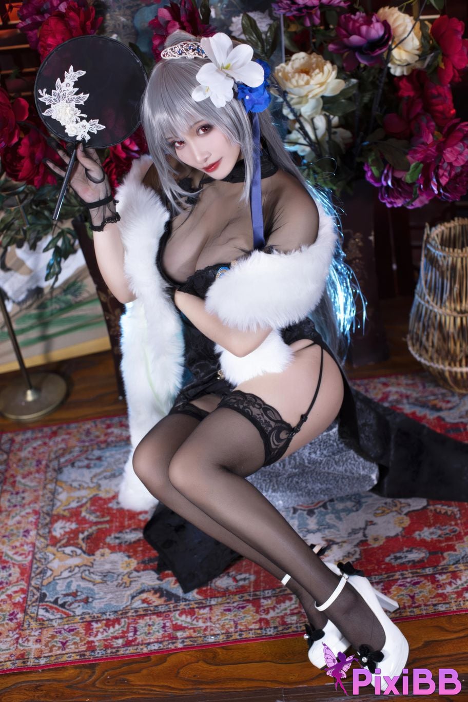 Cosplayer Luo Li LoLiSAMA azur lane Louis IX cheongsam PixiBB.COM 011