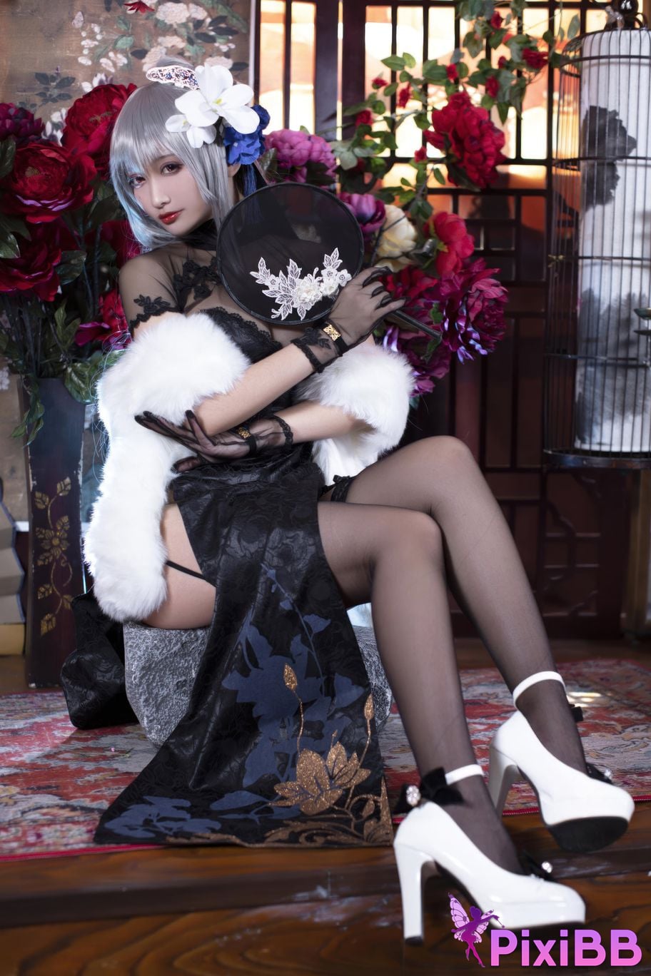 Cosplayer Luo Li LoLiSAMA azur lane Louis IX cheongsam PixiBB.COM 012