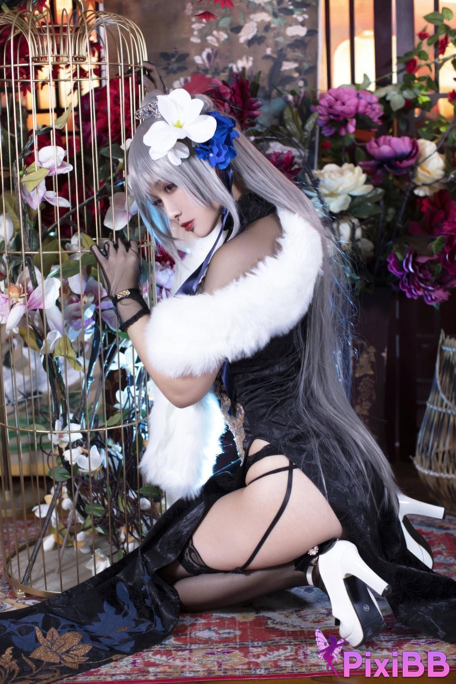 Cosplayer Luo Li LoLiSAMA azur lane Louis IX cheongsam PixiBB.COM 014