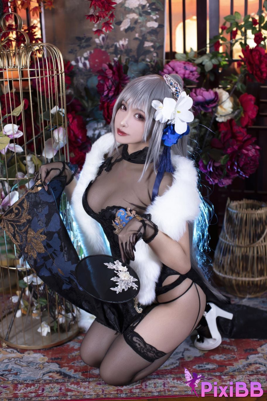 Cosplayer Luo Li LoLiSAMA azur lane Louis IX cheongsam PixiBB.COM 016