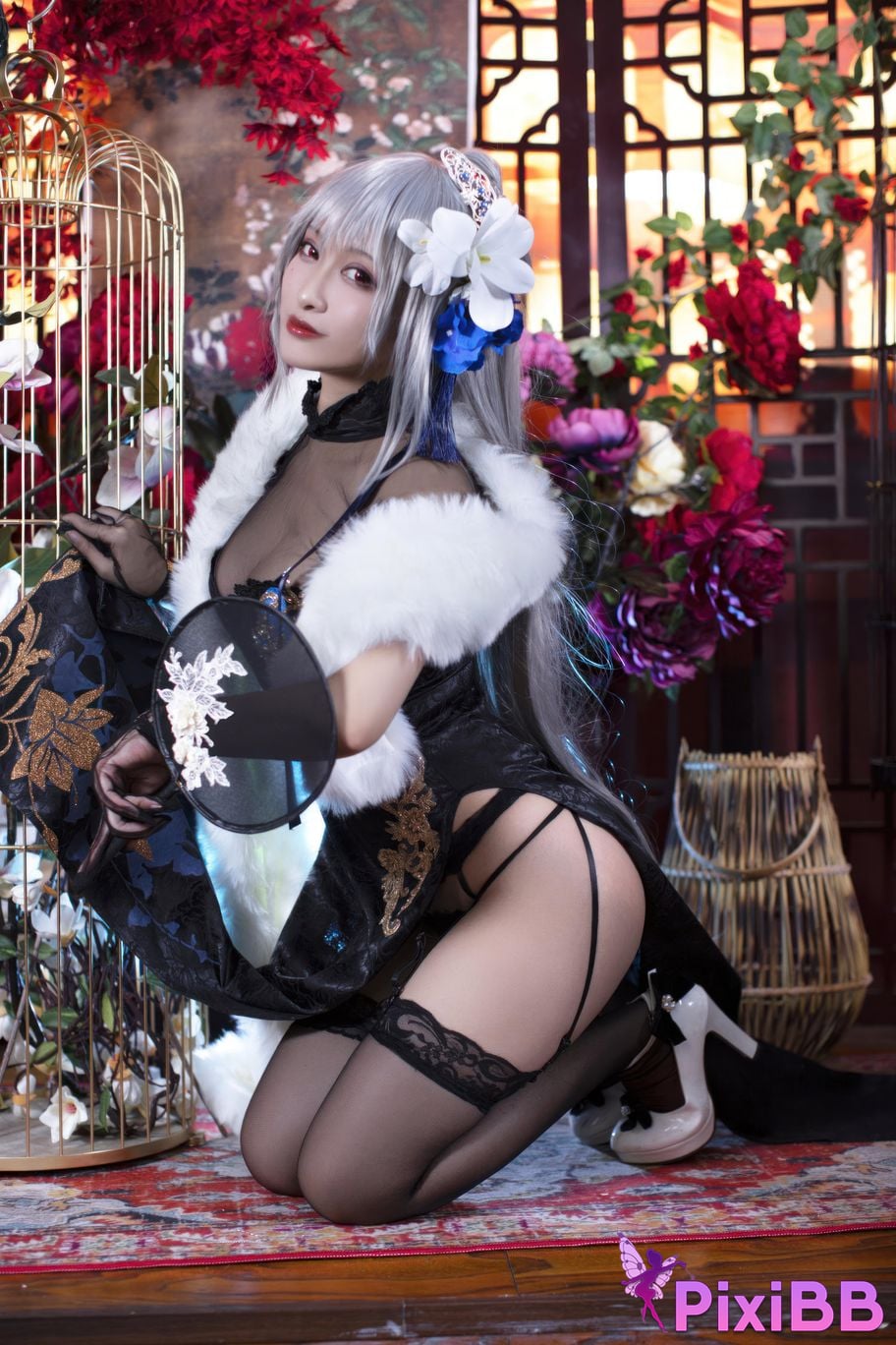 Cosplayer Luo Li LoLiSAMA azur lane Louis IX cheongsam PixiBB.COM 017