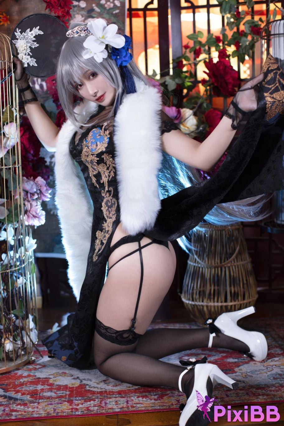 Cosplayer Luo Li LoLiSAMA azur lane Louis IX cheongsam PixiBB.COM 019