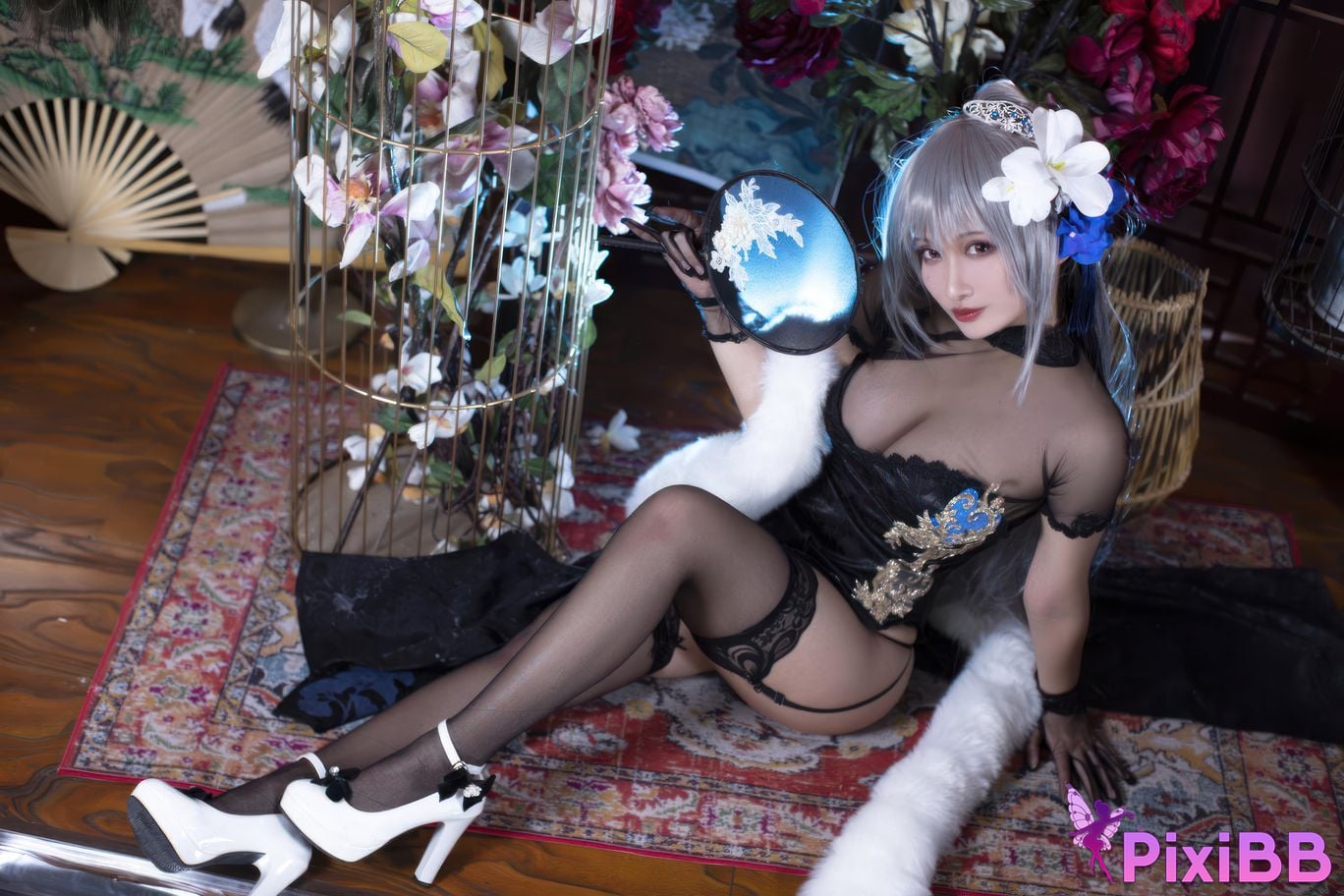 Cosplayer Luo Li LoLiSAMA azur lane Louis IX cheongsam PixiBB.COM 021