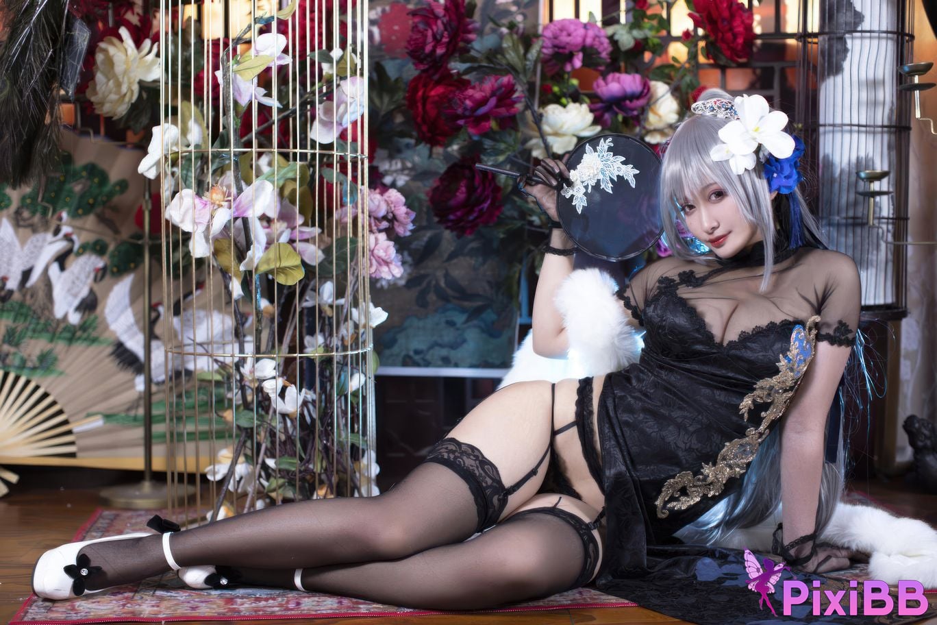 Cosplayer Luo Li LoLiSAMA azur lane Louis IX cheongsam PixiBB.COM 026