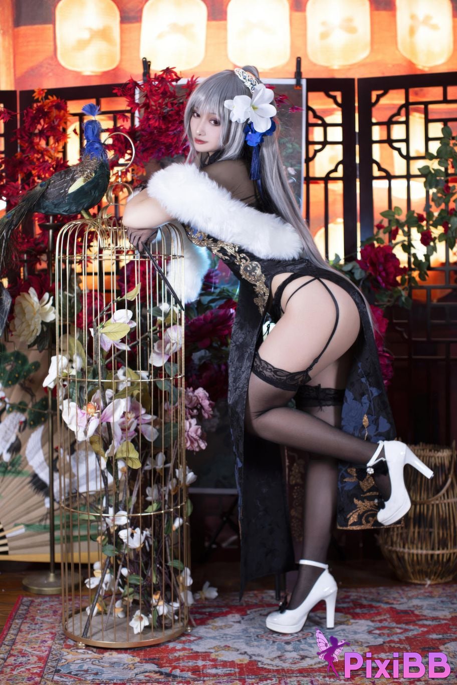 Cosplayer Luo Li LoLiSAMA azur lane Louis IX cheongsam PixiBB.COM 038