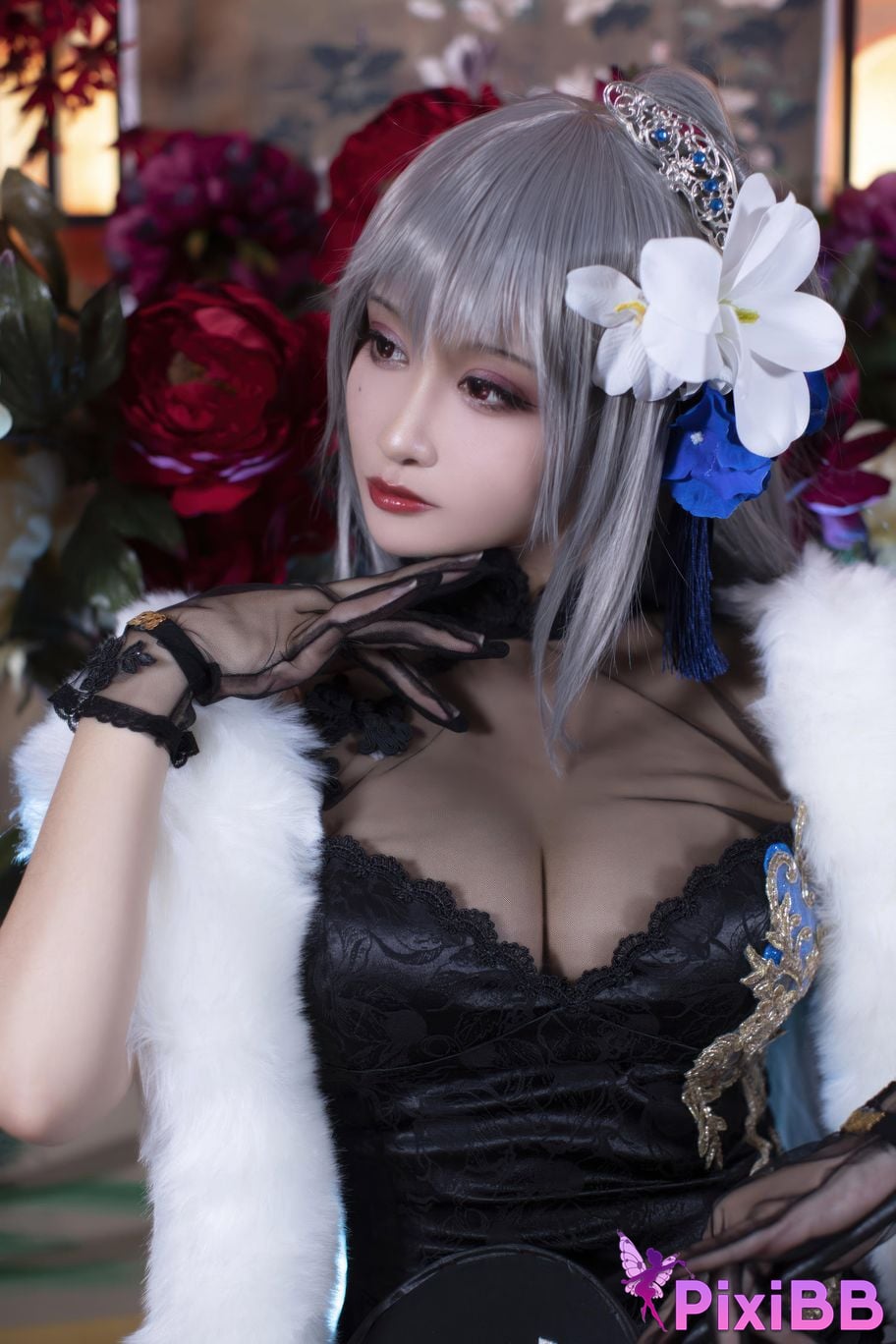 Cosplayer Luo Li LoLiSAMA azur lane Louis IX cheongsam PixiBB.COM 039