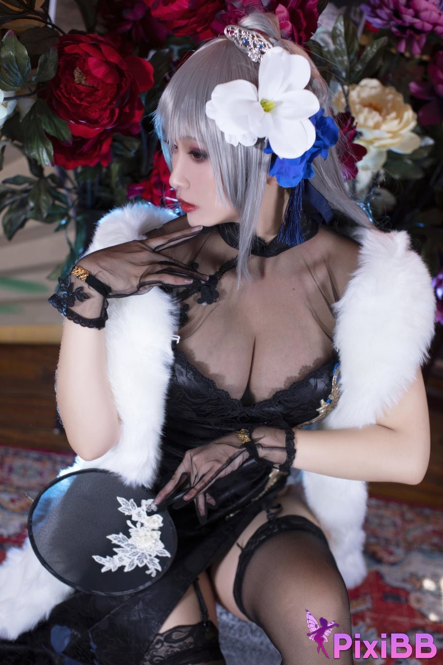 Cosplayer Luo Li LoLiSAMA azur lane Louis IX cheongsam PixiBB.COM 040