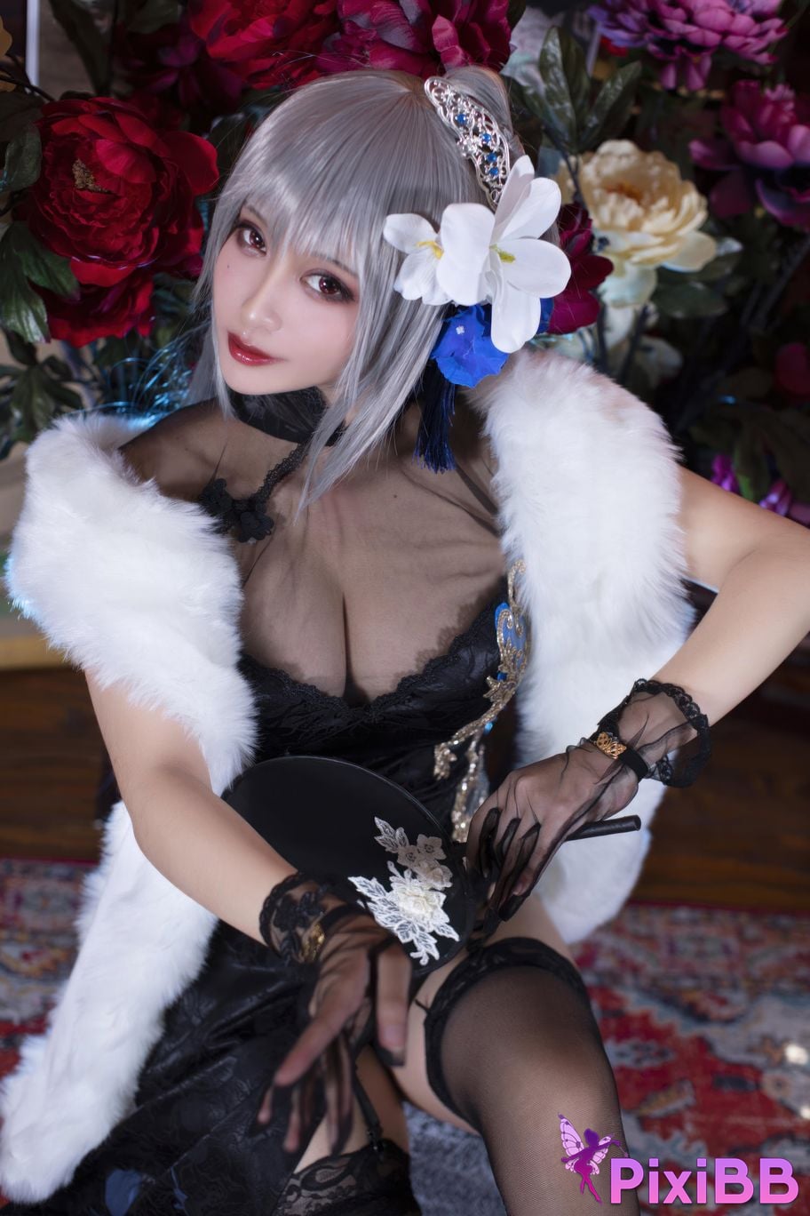 Cosplayer Luo Li LoLiSAMA azur lane Louis IX cheongsam PixiBB.COM 041