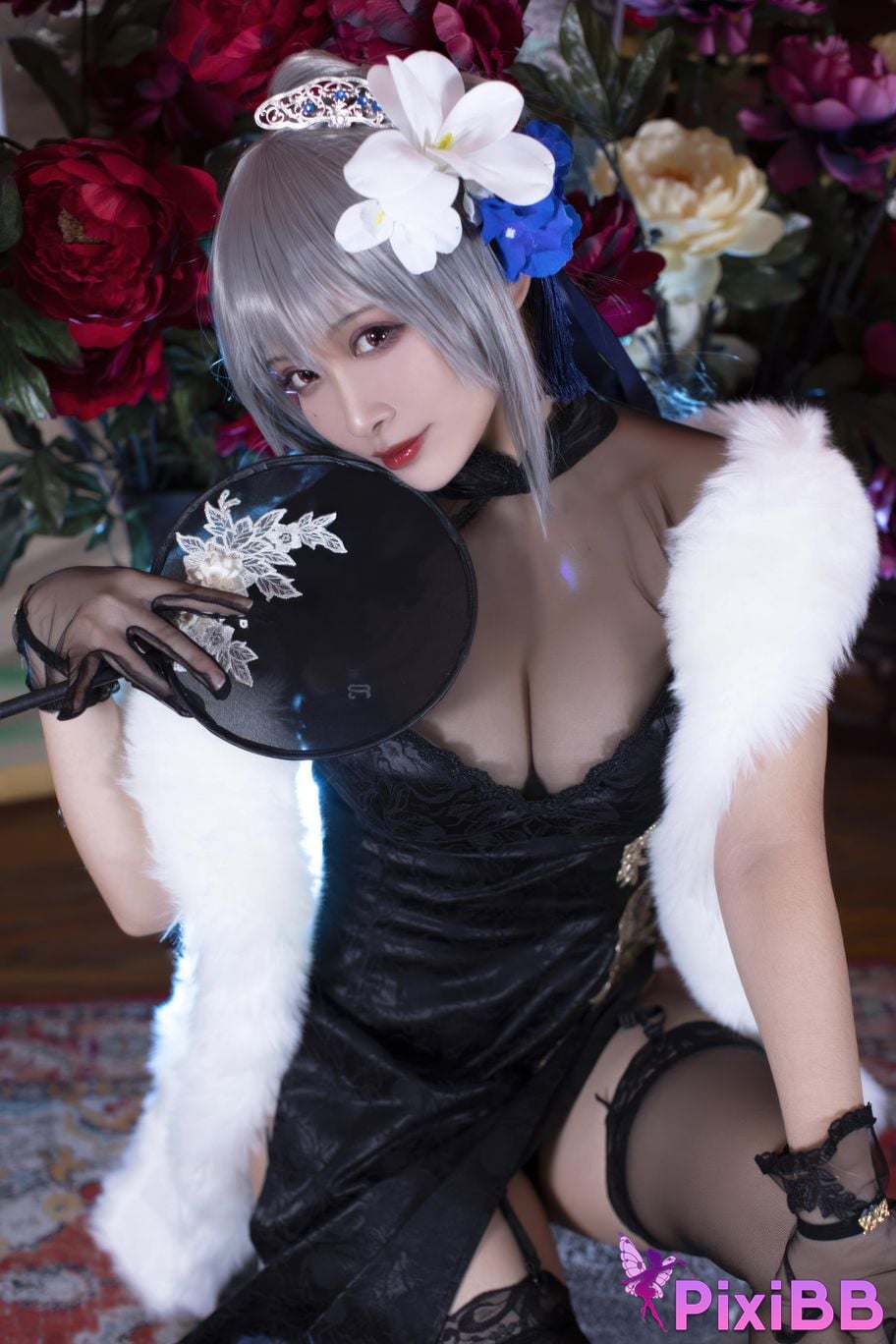 Cosplayer Luo Li LoLiSAMA azur lane Louis IX cheongsam PixiBB.COM 042