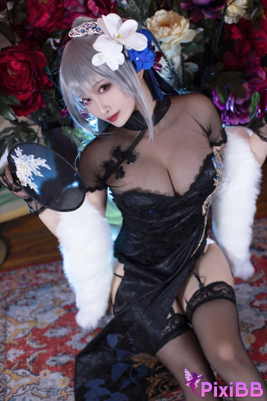 Cosplayer Luo Li LoLiSAMA azur lane Louis IX cheongsam PixiBB.COM 043