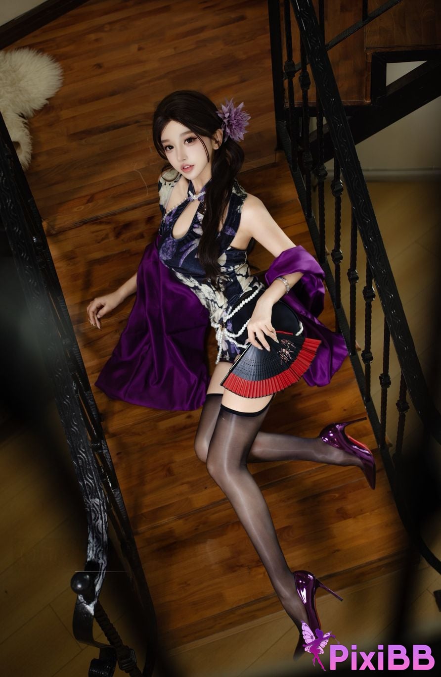 Cosplayer Expired rice noodles Purple rhyme cheongsam PixiBB.COM 006