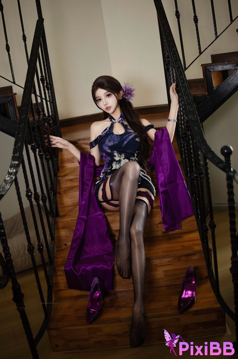 Cosplayer Expired rice noodles Purple rhyme cheongsam PixiBB.COM 016