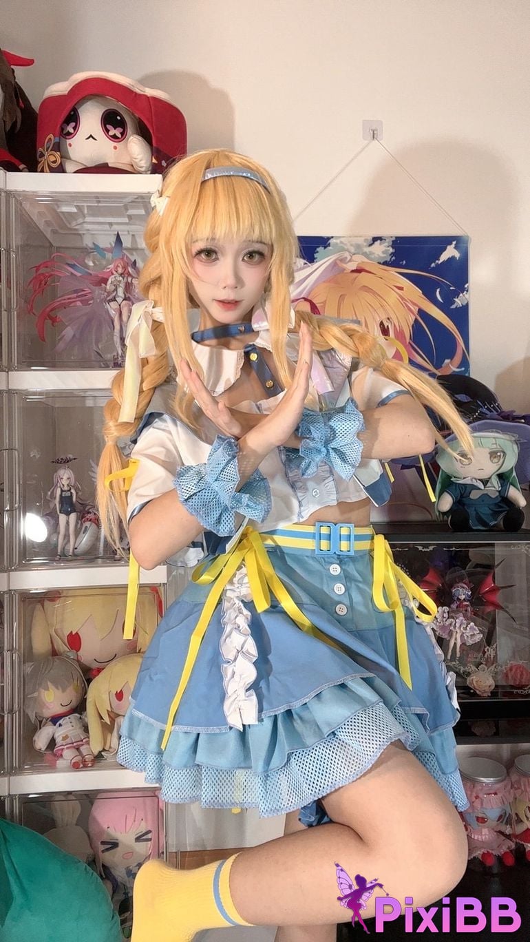 Cosplayer white oak Shirly piano sound PixiBB.COM 065