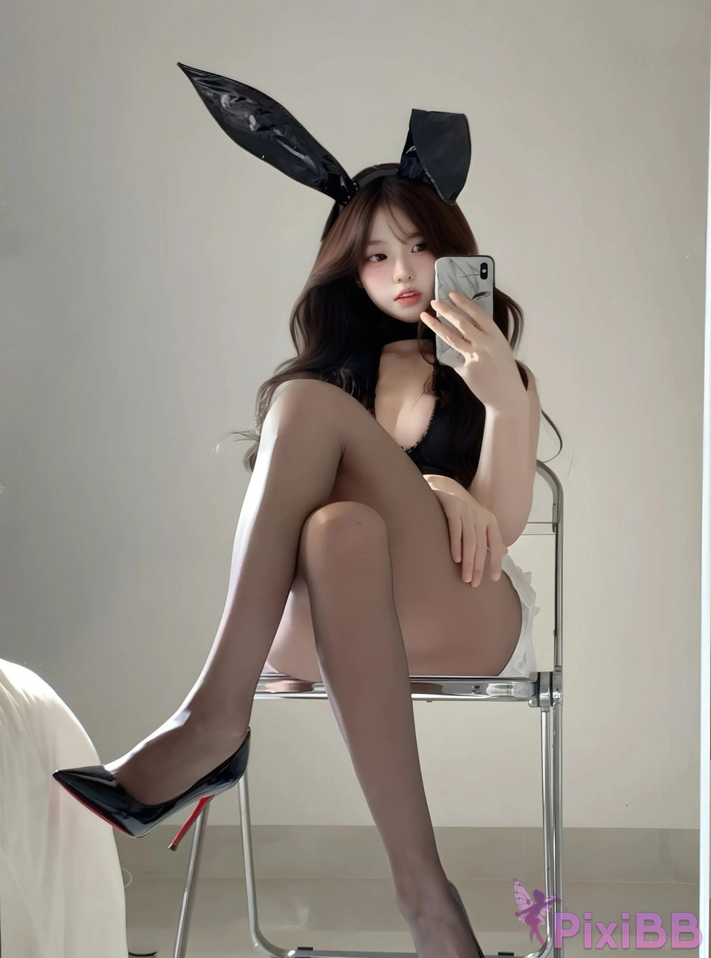 Cosplayer Real treasure black silk rabbit PixiBB.COM 001